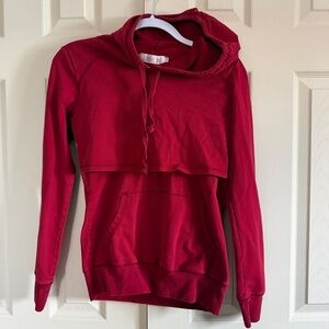 Latched Mama Red Nursing Hoodie Shirt Size Small